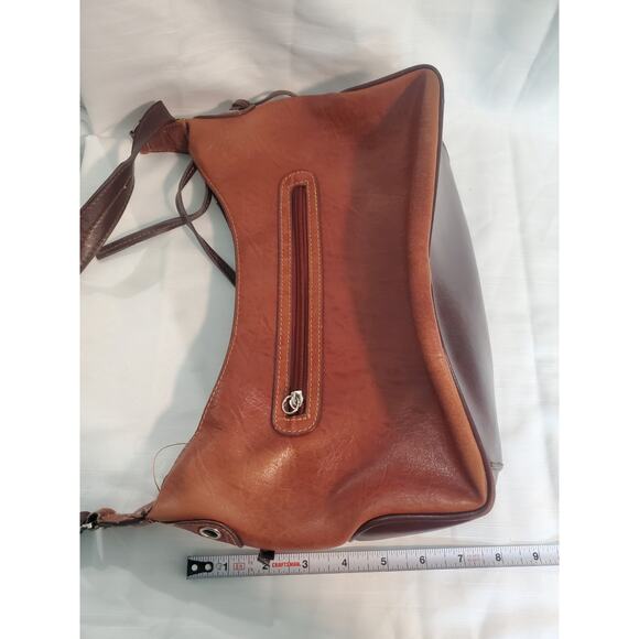 Vintage bag Brown Leather Brighton design MC Satchel Shoulder Bag. A12 - Picture 3 of 5